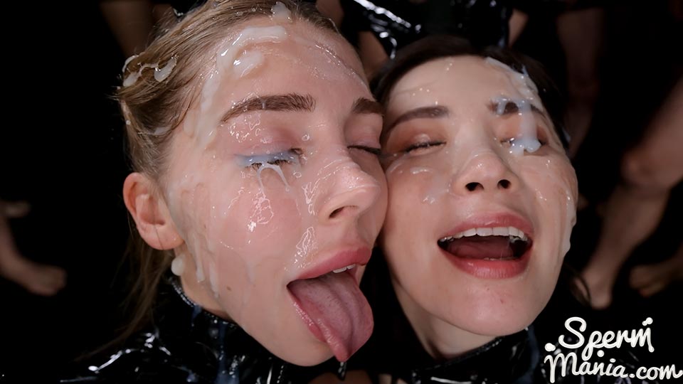 Haruka Suzuno and Mary Popiense’s Sticky Bukkake Facial – Haruka Suzuno, Mary Popiense – Sperm Mania